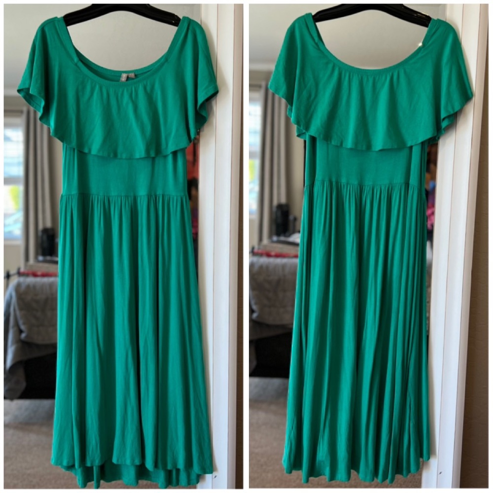ASOS Green Off Shoulder Dress